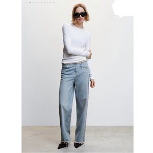 NWT MANGO Jeans Women’s Size 6 Vintage Light Wash Grunge